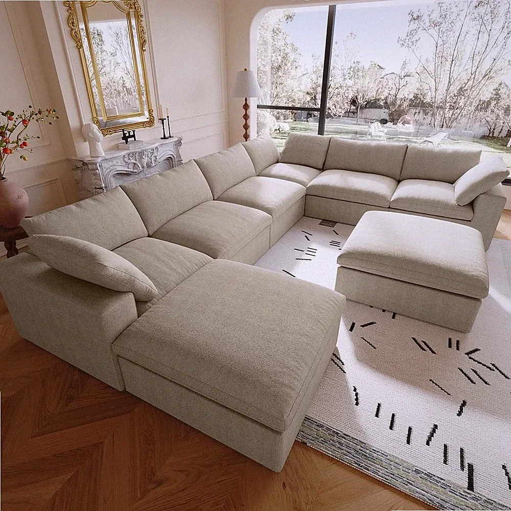 Cloud Modular Sectional Sofa,Down Filled Comfort Oversized Living Room Sets for