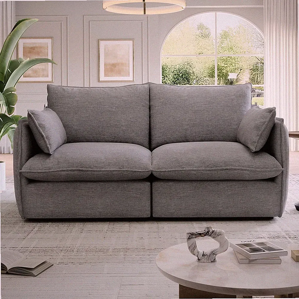 Cloud Modular Sectional Sofa, Waterproof Loveseat Couch, Dark Gray