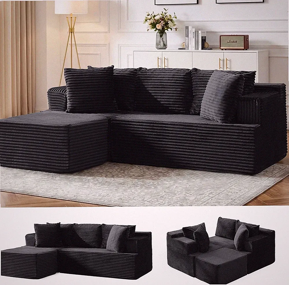 Cloud Modular Sectional Sofa with L-Shaped, Boneless Couches for Living Room, Fl