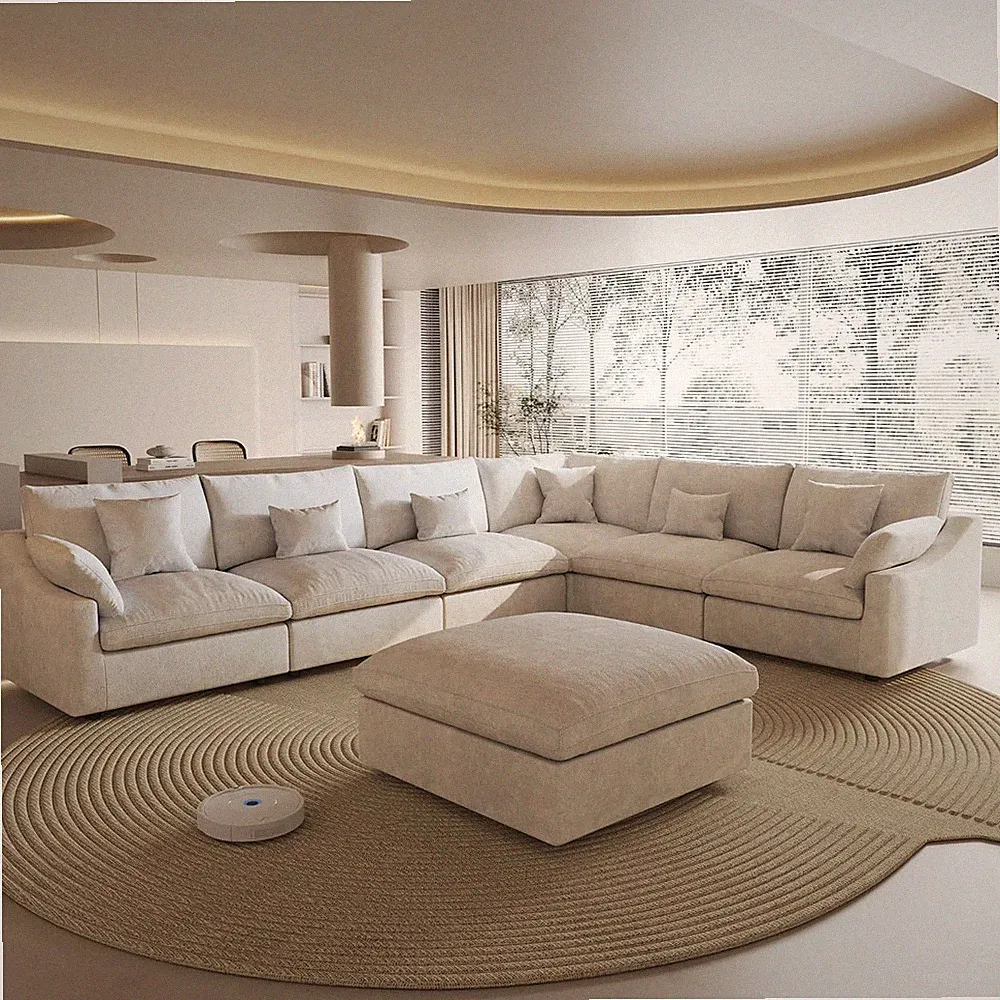 Cloud Modular Sectional Sofa with Ottoman,154" Sectional Sofa Bed Sleeper Couch