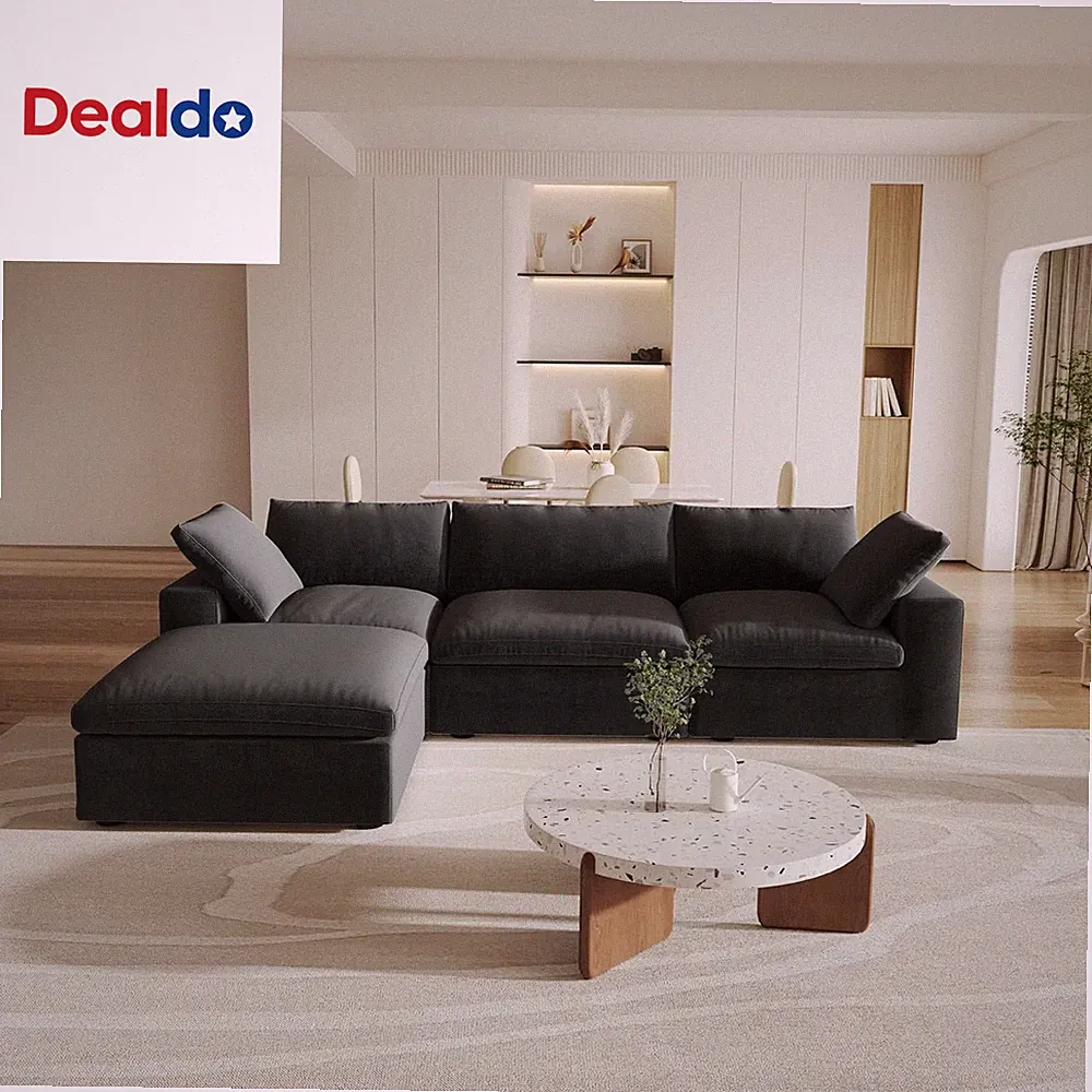 Cloud Modular Sectional Sofa with Storage Ottoman,120.45" L Shaped Couch for Liv
