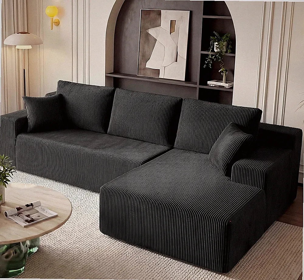 Cloud Sectional Boneless Couches for Living Room, Modular L Shaped Couch with De