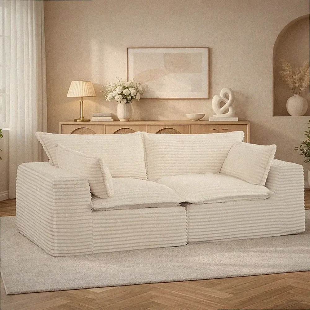 Cloud Sectional Boneless Loveseat Couches for Living Room 2 Seater Memory Foam