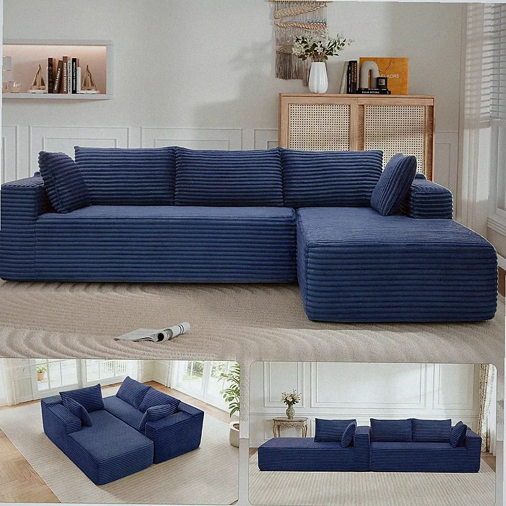 Cloud Sectional Couch, 105” Fluffy Modular L-Shape Sofa with Left Chaise Lounge