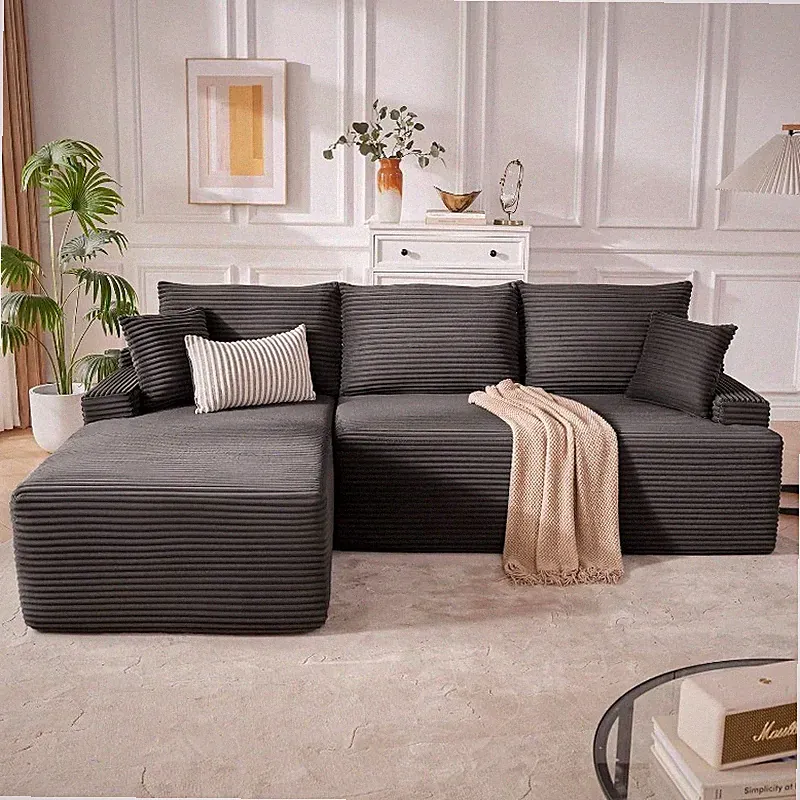 Cloud Sectional Couch Boneless Sofa Fluffy Comfy Couch with Deep Seat
