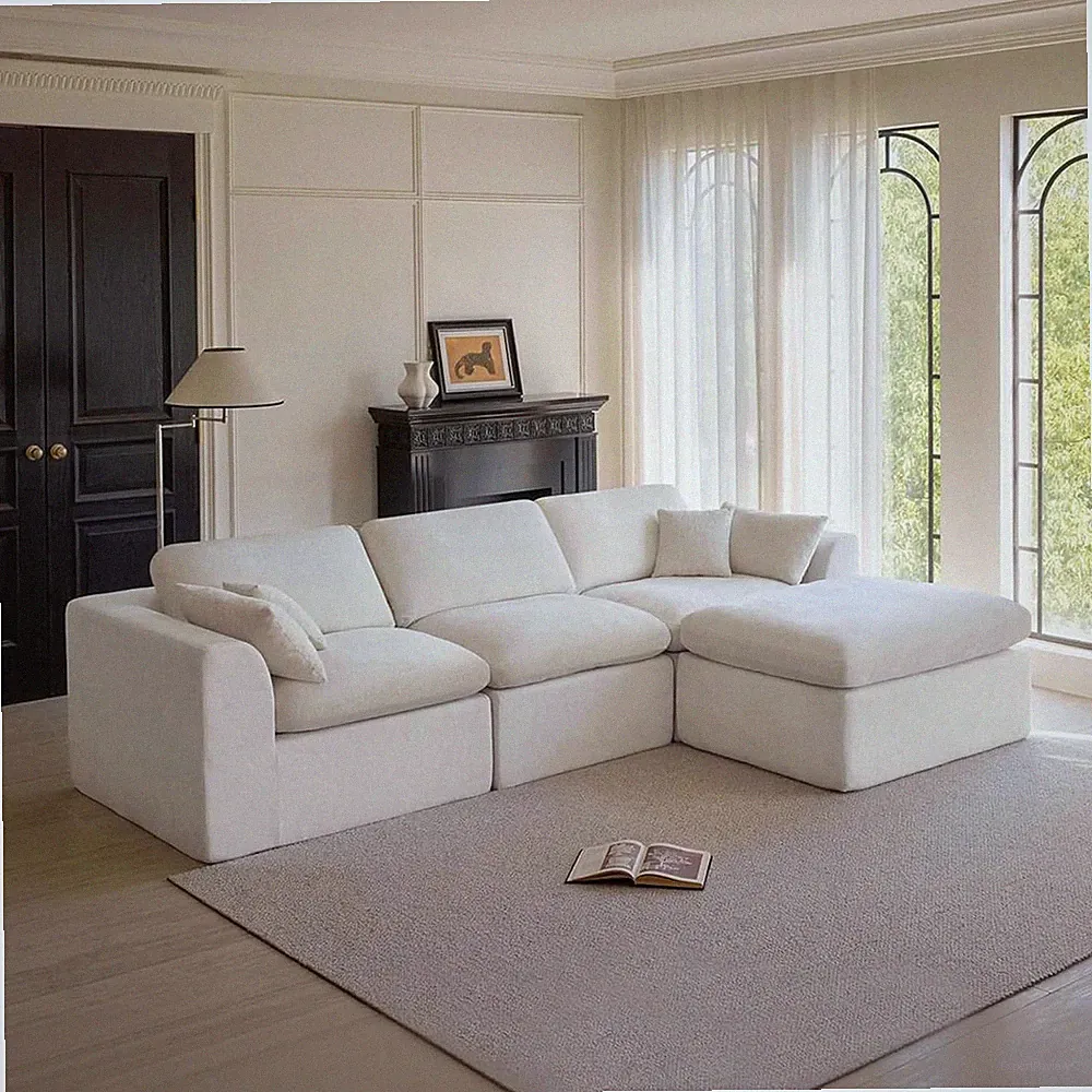 Cloud Sectional Couch for Living Room, Modern L-Shape Sofa with Back Cushion, Ov