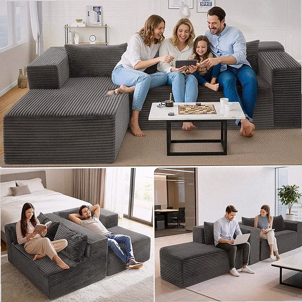 Cloud Sectional Couch w/L-Shape Chaise Modern Modular Sofa Upholstered Couches