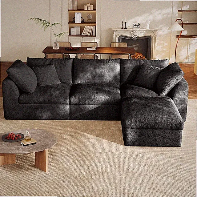 Cloud Sectional Couches 108" L-Shape Boneless Sofa Modular Sectional Sofa