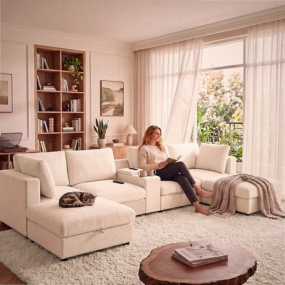 Cloud Sectional Couches for Living Room, 163" Large Modular Sectional Sofa with