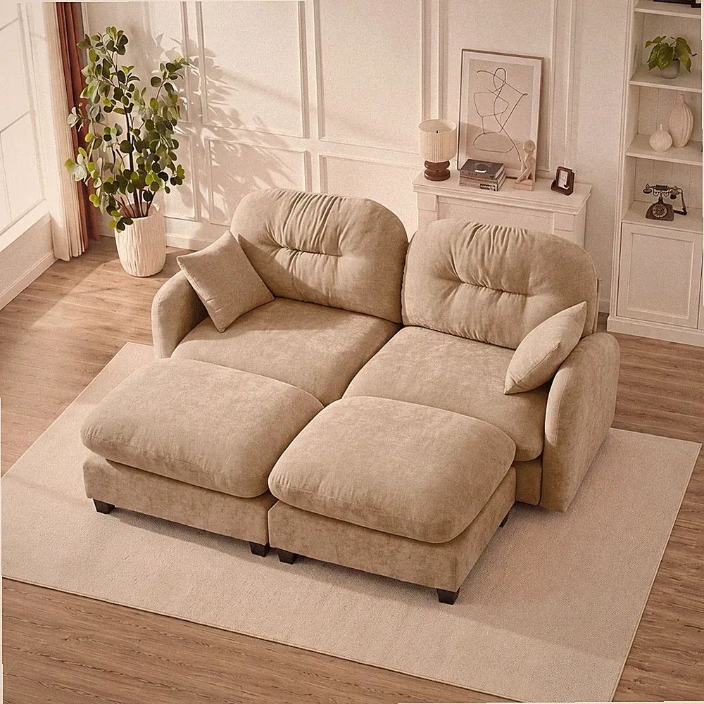 Cloud Sectional Couches,Premium Chenille Fabric Paired w/Soft Throw Pillows ,Qui
