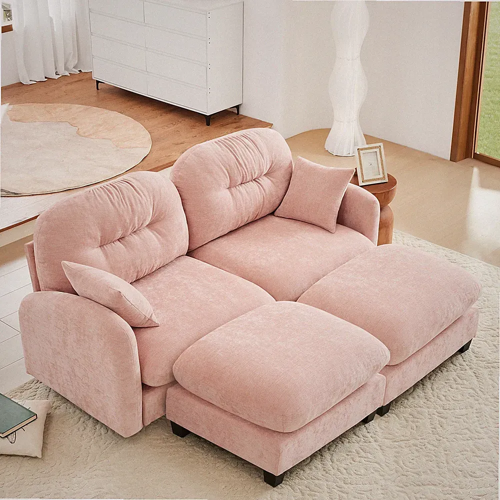 Cloud Sectional Couches,Premium Chenille Fabric Paired With Soft Throw Pillows,Q