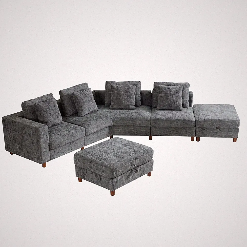 Cloud Sectional Sofa Modular Couch With Pillows Storage Ottomans For Living Room