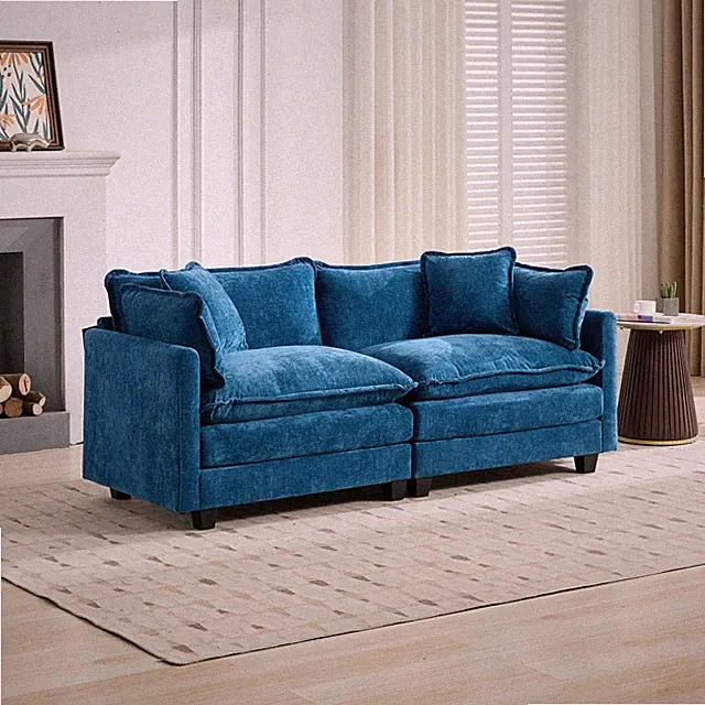 Cloud Sofa LoveSeat (Ottoman is not included), Modern Sectional Couch, for Li
