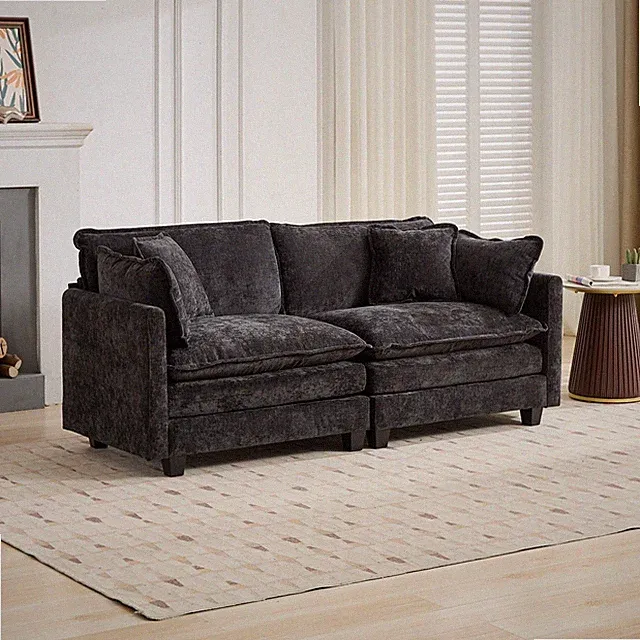 Cloud Sofa LoveSeat (Ottoman is not included), Modern Sectional Couch, for Li