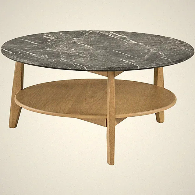 Coaster Bradley Round SmartTop Cocktail Coffee Table Grey and Natural 706448
