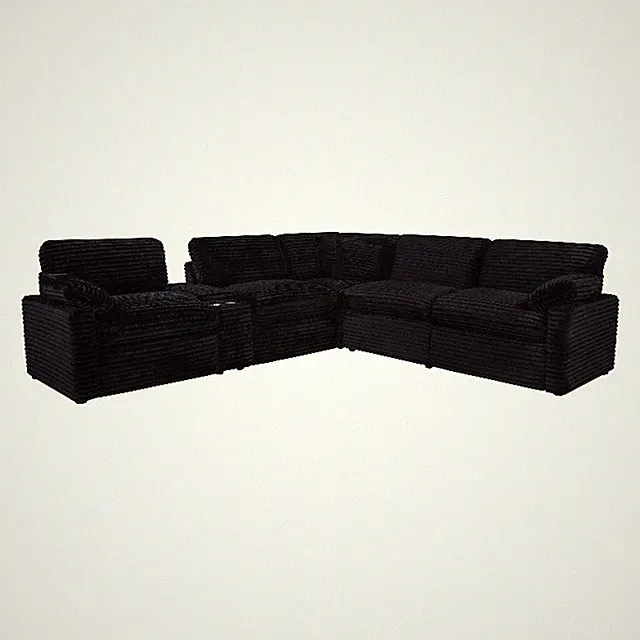 Coaster Collins 6-piece Modular Power Reclining Sectional in Black