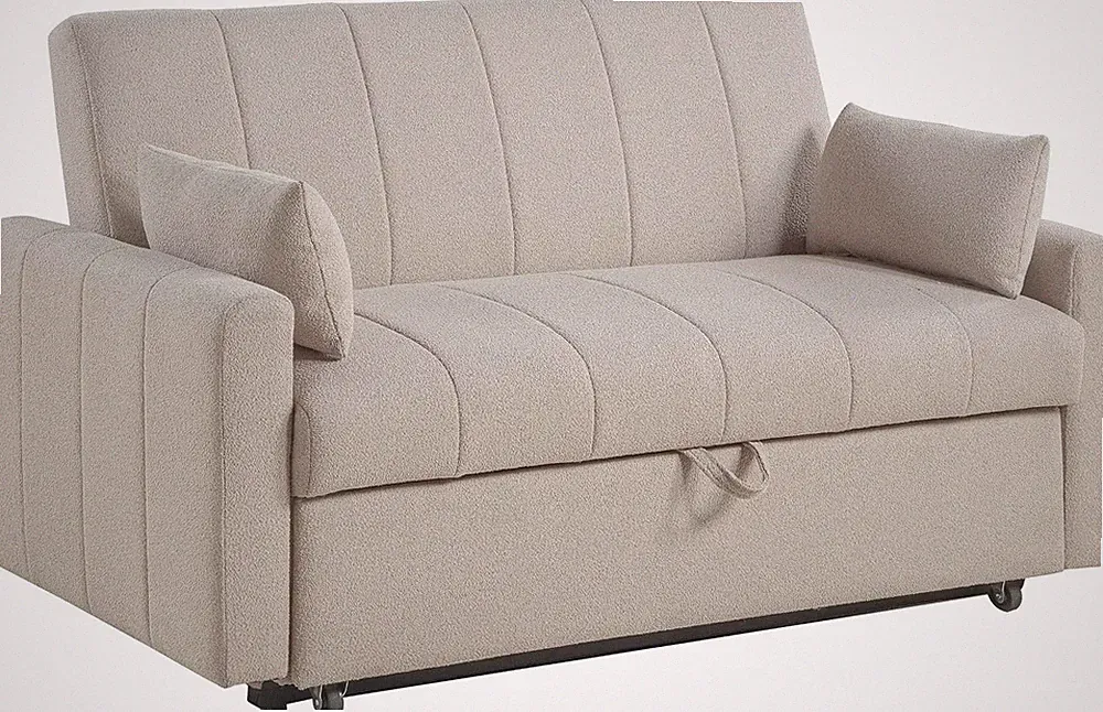 Coaster Home Furnishings Portland Boucle Upholstered Sleeper Sofa Bed Latte