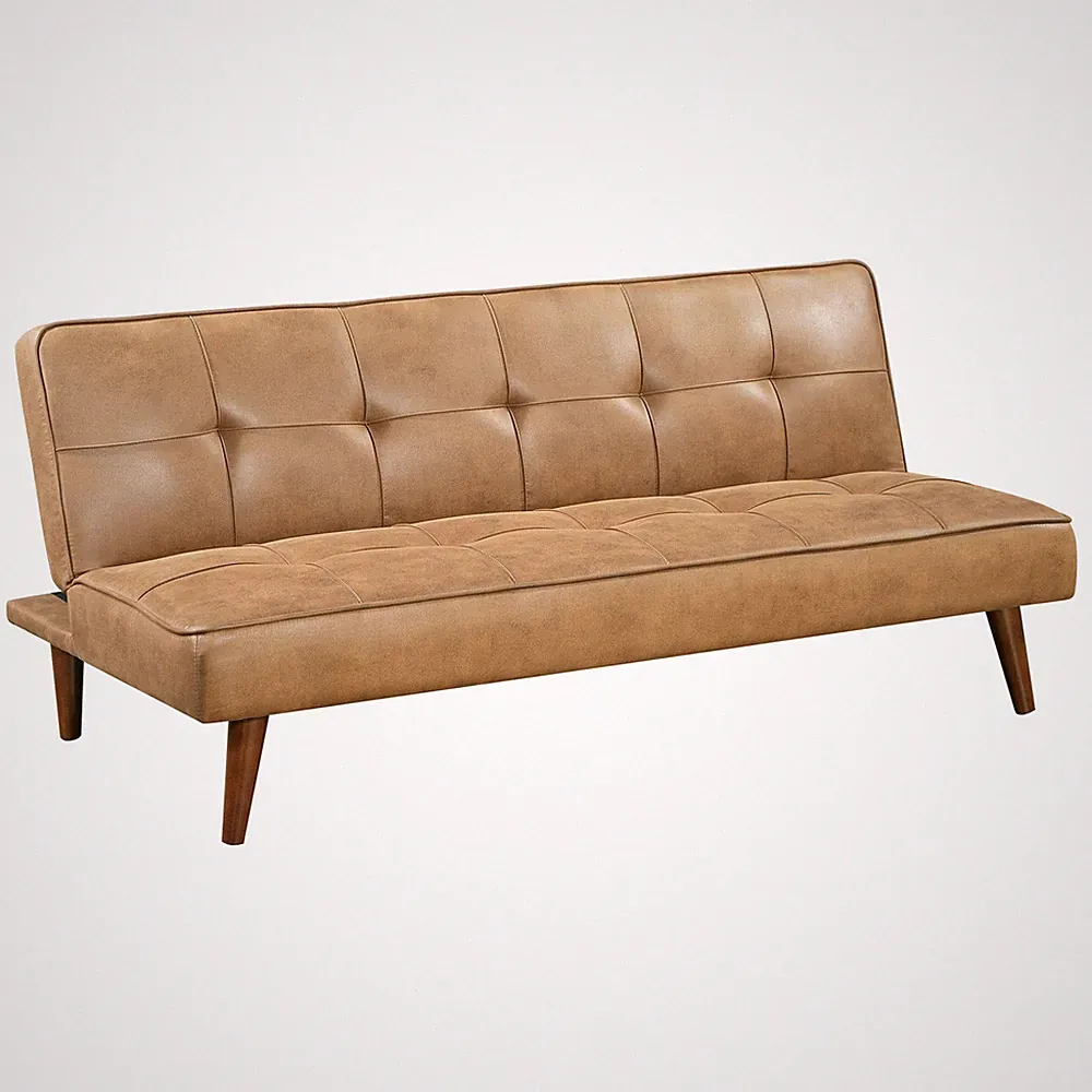 Coaster Jenson Upholstered Tufted Convertible Sofa Bed Saddle Brown 360234