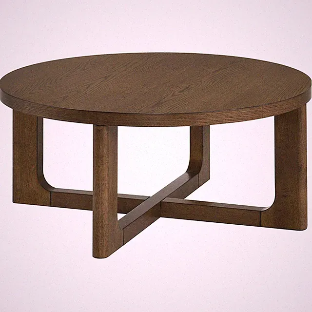 Coaster Kessler Round Sculptural Wood Coffee Table Brown 735998