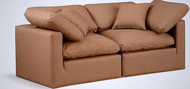 Cognac Modular Sofa in Durable Vegan Leather - Indulge in Modern Comfort
