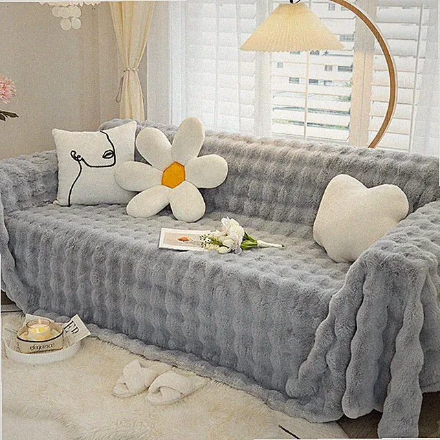 Colcover Sofa Slipcover for Sectional L-shape Plush Couch Sofa Covers for Pets