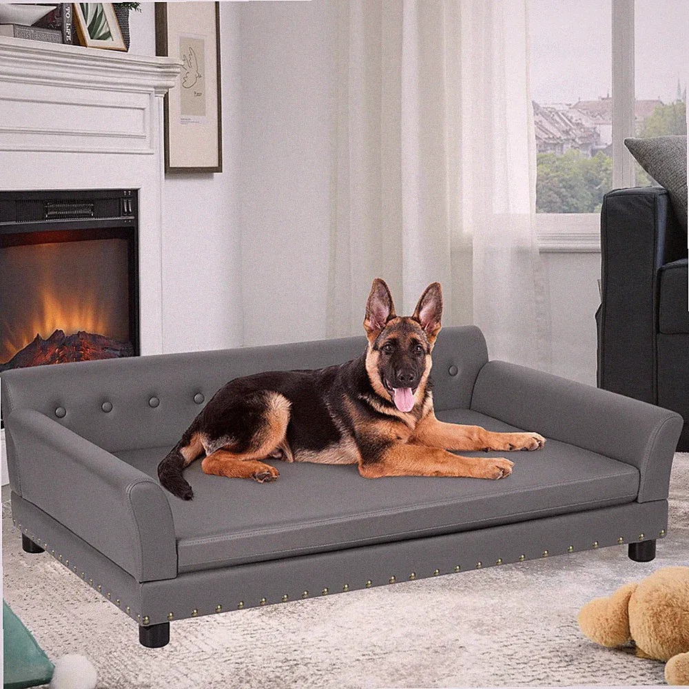 Comfort Dog Sofa Bed Anti-scratch Wear Microfiber Leather Lounge Pet Furniture