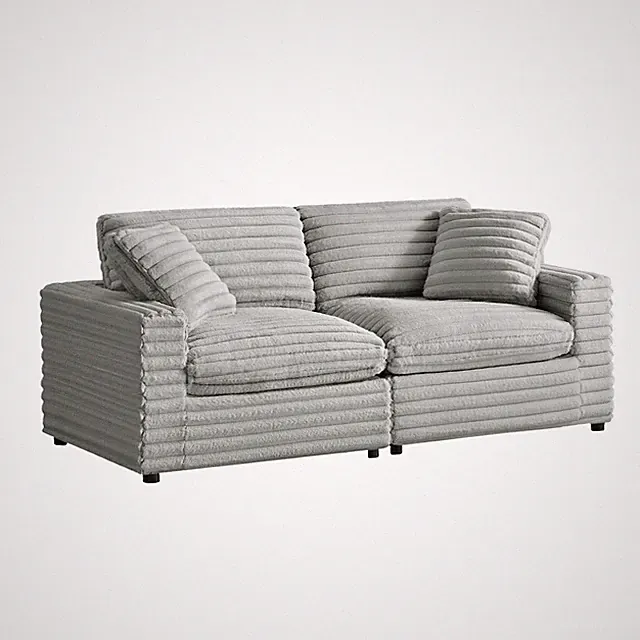 Comfort Pointe Julia 2-piece Sofa in Plush Gray Cord-like Fabric
