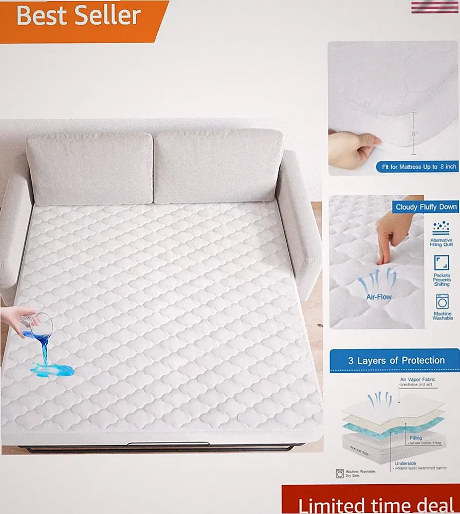 Comfort & Protection - Waterproof Queen Sofa Bed Mattress Pad 60x72 | Microfiber