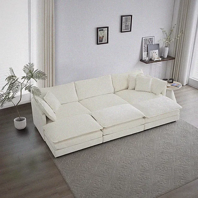Comfortable Deep Seat Reversible Modular 6 Seater Sectional Super Soft Sofa U S