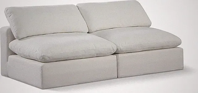 Comfy 187Cream-S78 Modern Modular Sofa with Cream Linen Fabric Upholstery