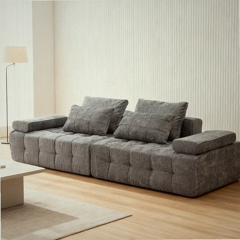 Comfy Sofa Couch for Living Room, Modern Loveseat Sofa with Extra Deep Seat Grey