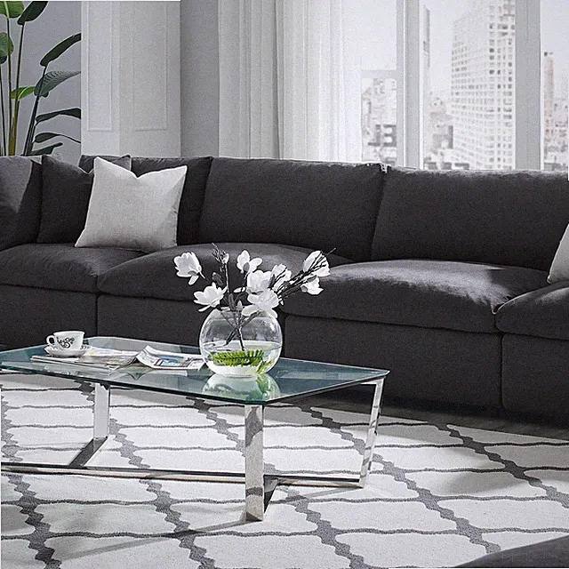Commix Armless Sectional Sofa in Gray