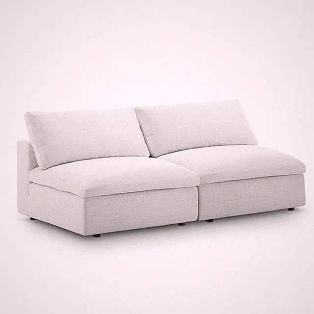Commix Down Filled Overstuffed 2-Piece Armless Sectional Loveseat