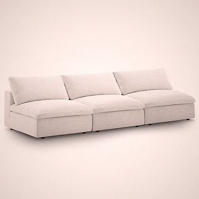Commix Down Filled Overstuffed 3-Piece Armless Sectional Sofa