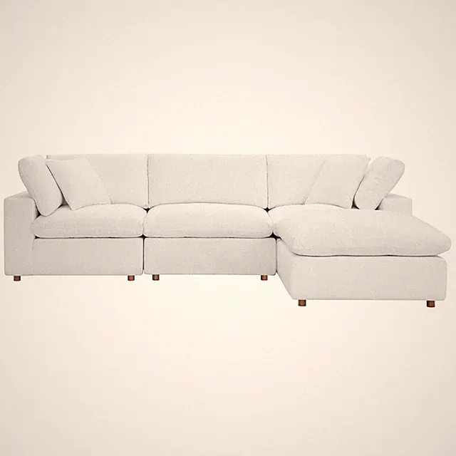 Commix Down-Filled Overstuffed Upholstered 4-Piece Sectional Sofa