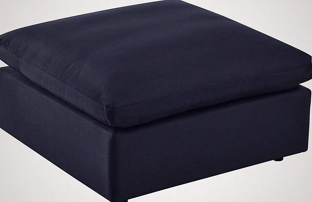 Commix Outdoor Patio Overstuffed Sectional Sofa Ottoman in Navy
