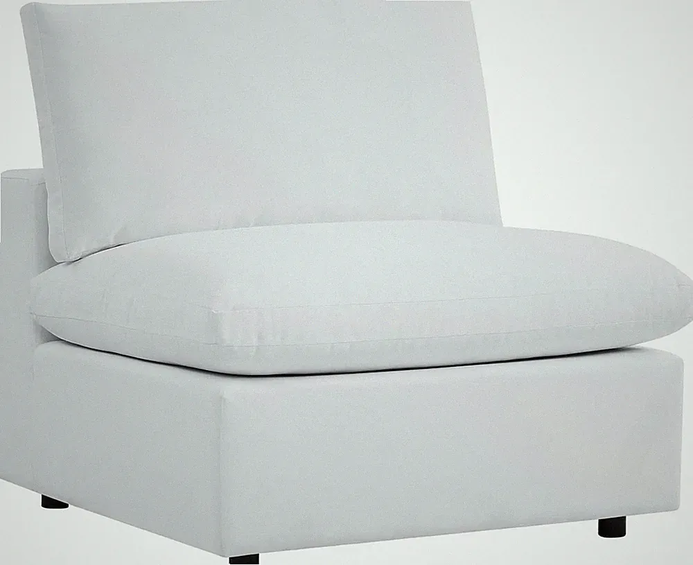 Commix Outdoor Patio Sunbrella® Sectional Sofa Armless Chair in White