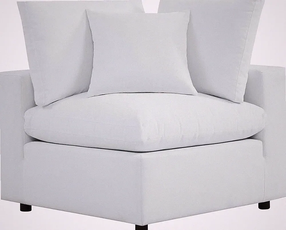 Commix Outdoor Patio Sunbrella® Sectional Sofa Corner Chair in White