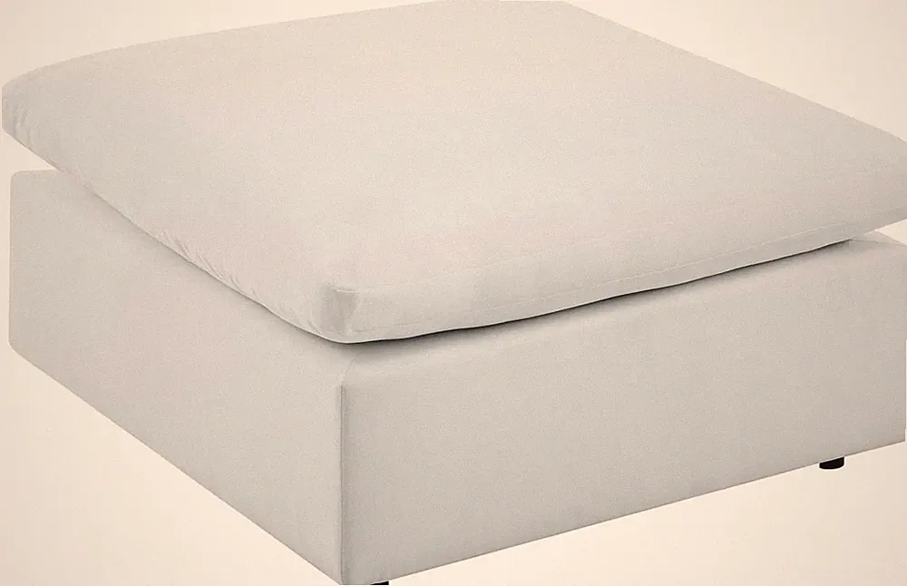 Commix Outdoor Patio Sunbrella® Sectional Sofa Ottoman in White