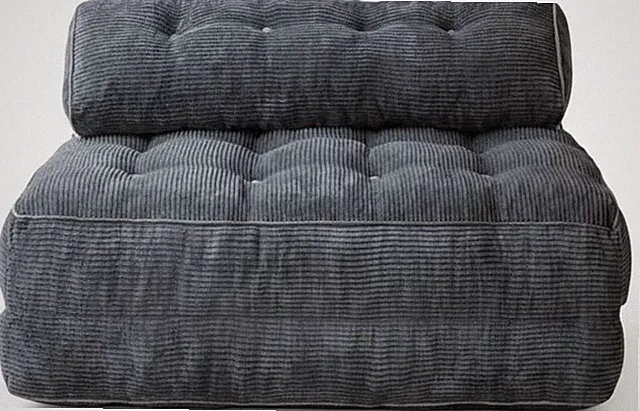 Compact Convertible Dark Grey Sofa Bed with Headrest & Pillow for Living Room