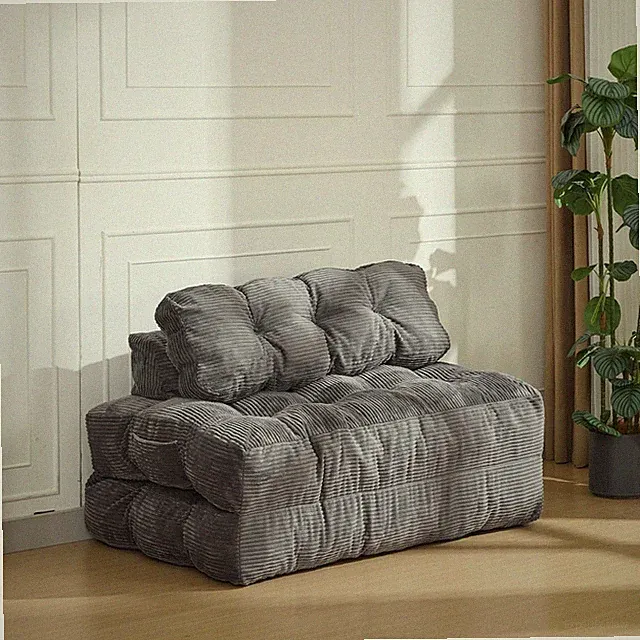 Compact Dark Grey Folding Sofa Bed - No Assembly Required, Versatile & Stylish