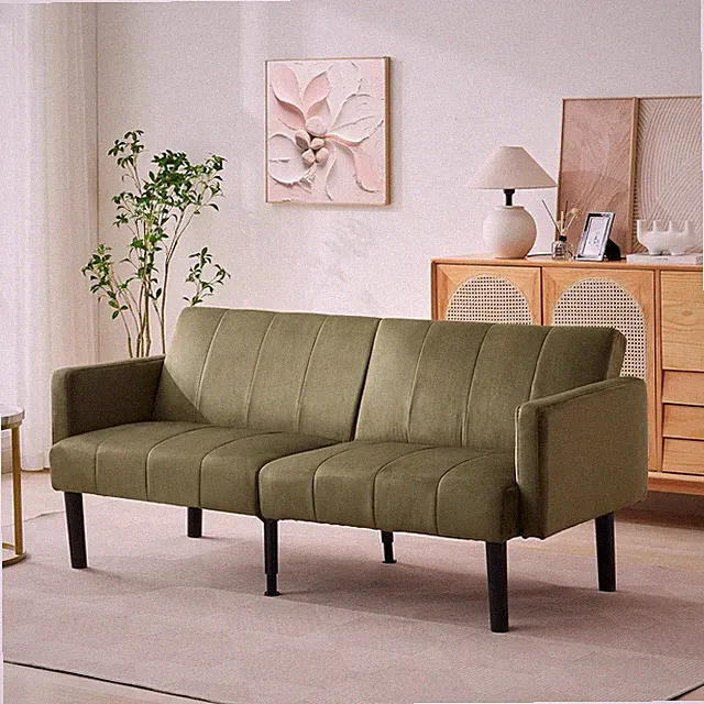 Compact Loveseat Sofa, Mid-Century Modern Design for Small Spaces, No Pillows