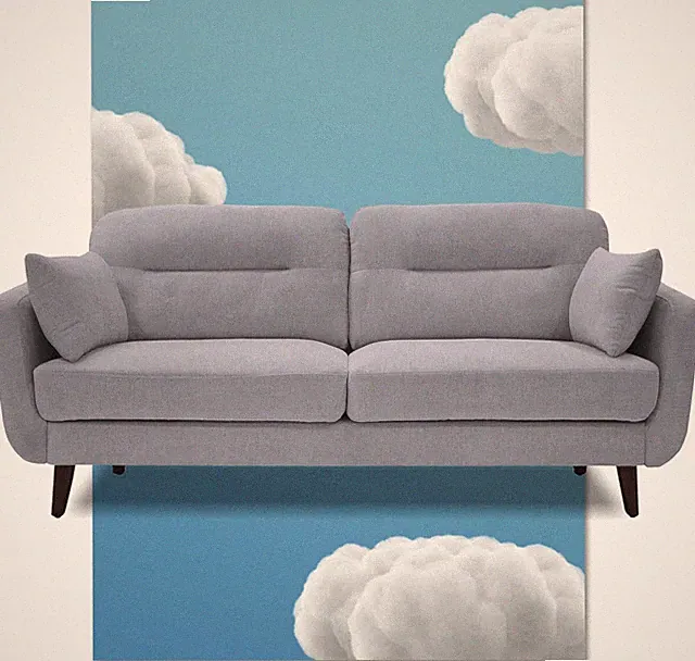 Compact Modern Microfiber Sofa - 73" Smoke Gray Couch for Small Spaces