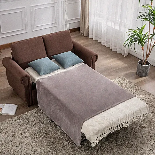 Compact Sleeper Sofa with Pull-Out Bed for Living Room or Bedroom
