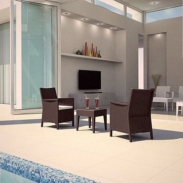 Compamia California 3 Piece Wickerlook Patio Conversation Set in Brown