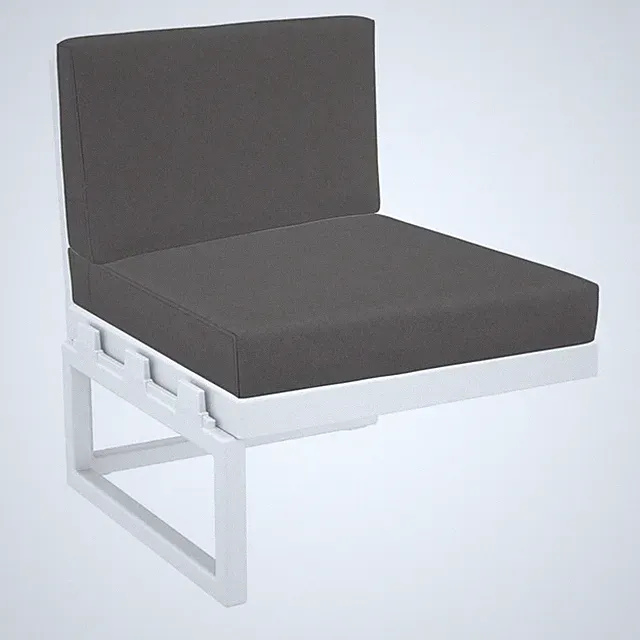 Compamia Mykonos Extension in White finish with Acrylic Fabric Charcoal Cushion