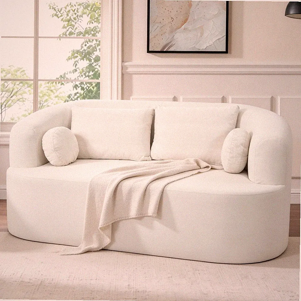 Compressed Loveseat Sofa No Assembly Needed Modern Small Space Apartment Sofa