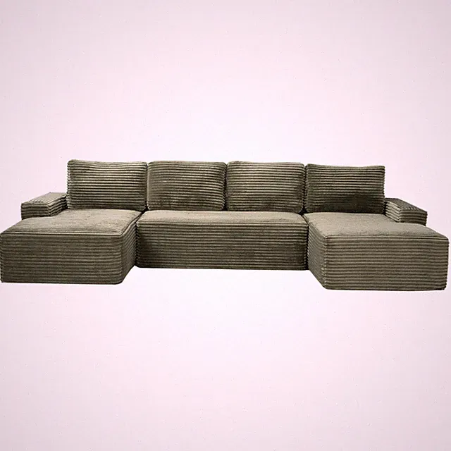Compressible U-Shaped Sectional Sofa Set,Minimalist Style Modular Sectional Sof