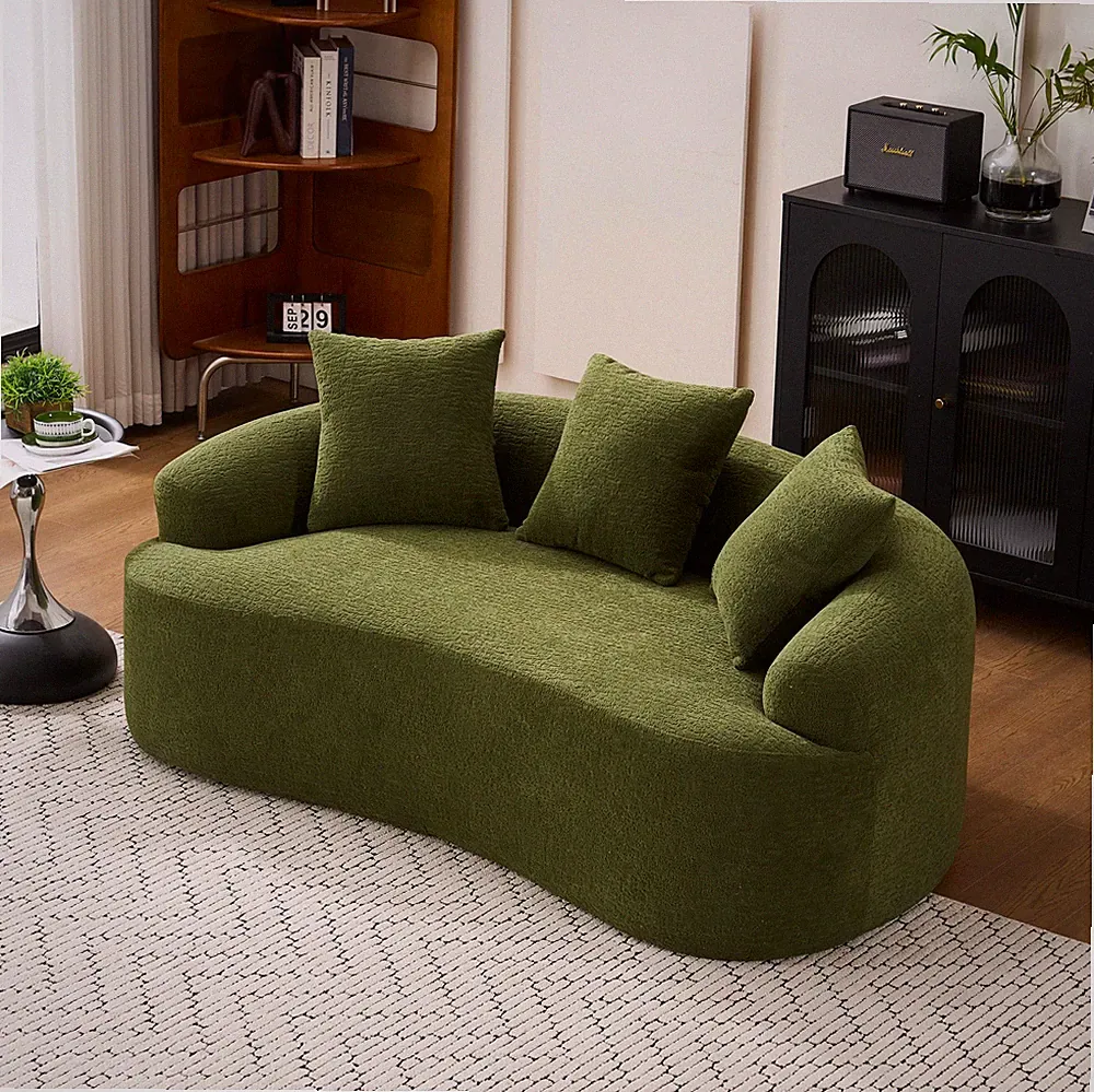 Compression Loveseat Sofa,Curved Modern Styles Sofa for Small Spaces & Apartment