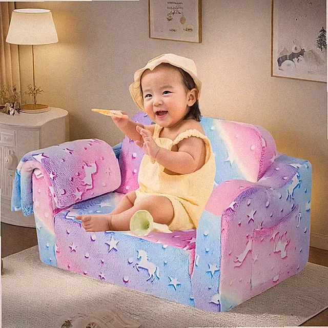 Compression Modular Kids Sofa, Perfect Sleeper Extra Convertible Sofa to Lounger